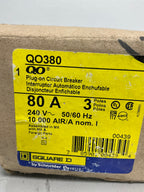 New Square D QO380 3 Poles, 80 Amps, 240 Volts