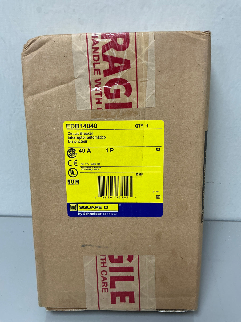 New Square D EDB14040 1 Pole, 40 Amps, 277 Volts Circuit Breaker