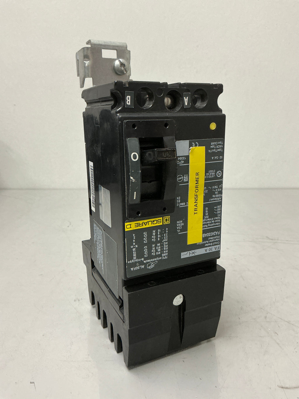 Used Square D FA24030AB 2 Pole, 30 Amps, 480 Volts Circuit Breaker
