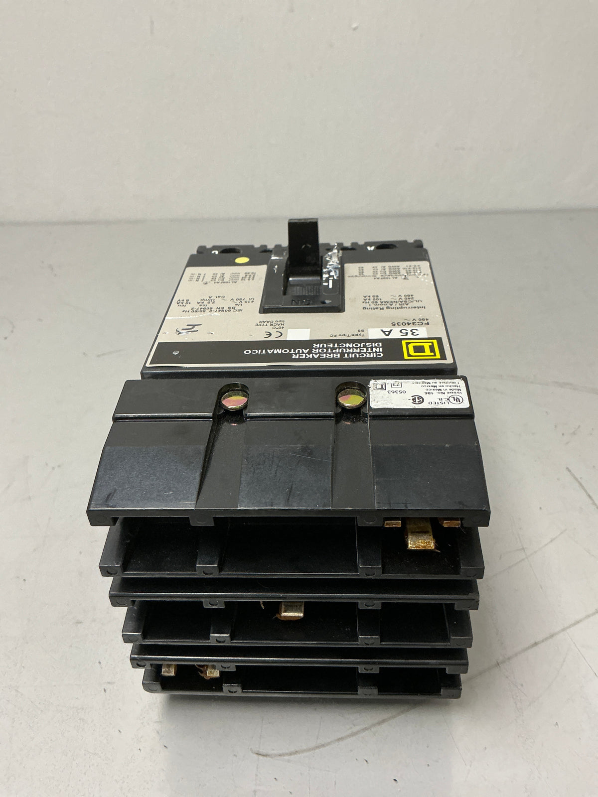 Used Square D FC34035 3 Pole, 35 Amps, 480 Volts Circuit Breaker