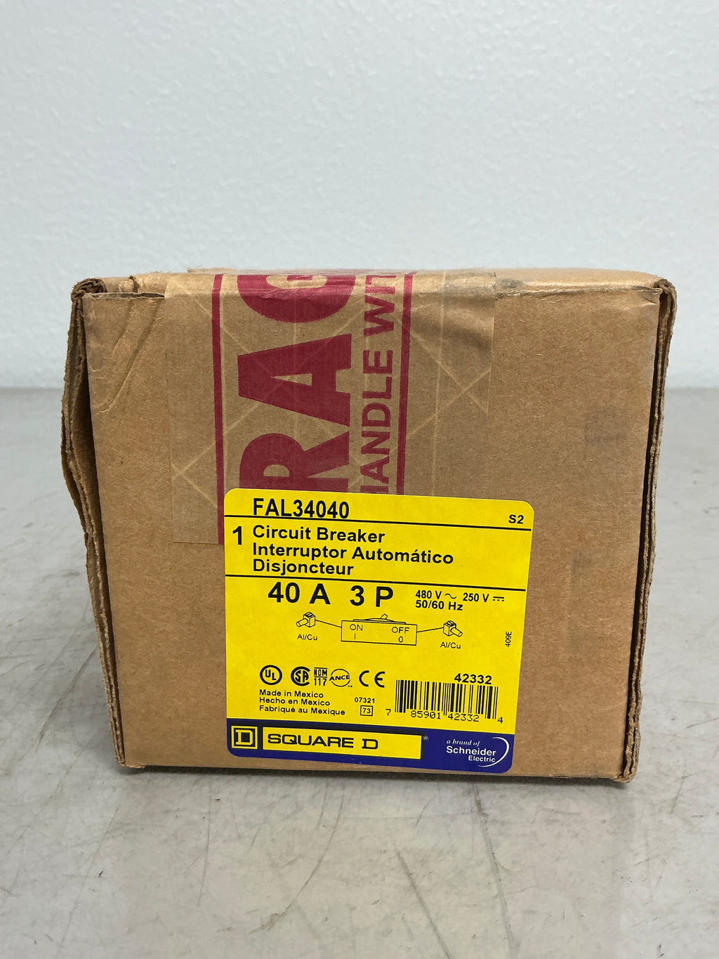 New Square D FAL34040 3 Pole, 40 Amps, 480 Volts Circuit Breaker