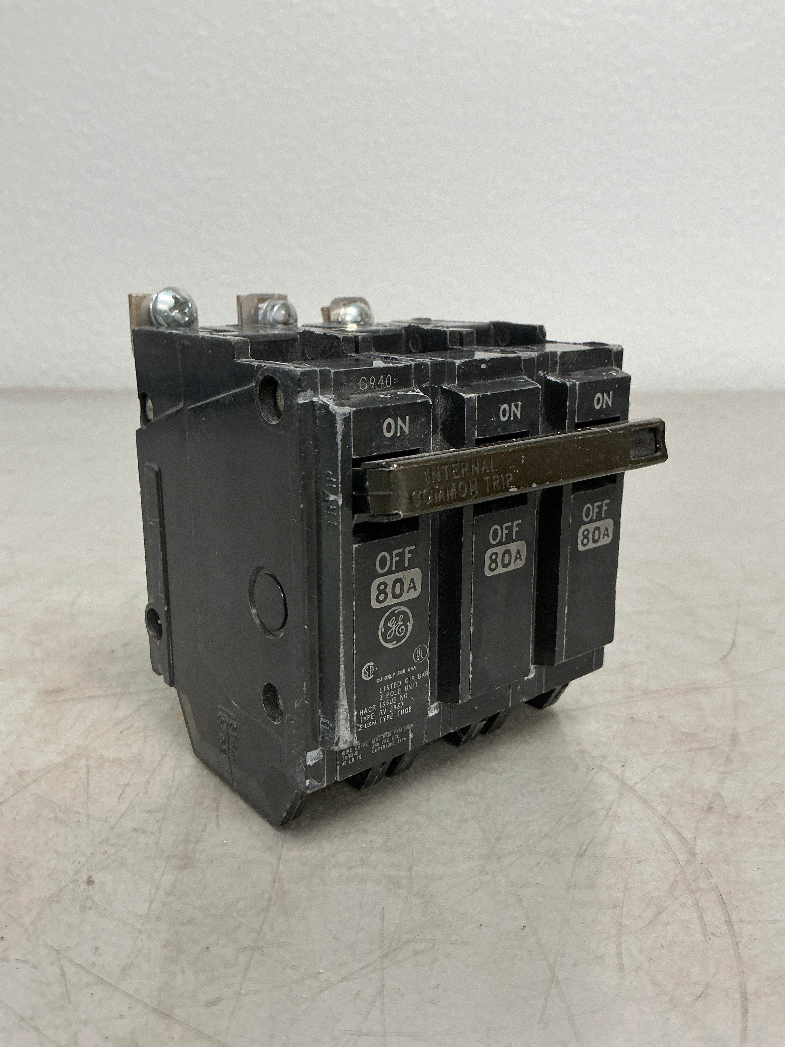 Used THQB32080 3 Pole, 80 Amps, 240 Volts
