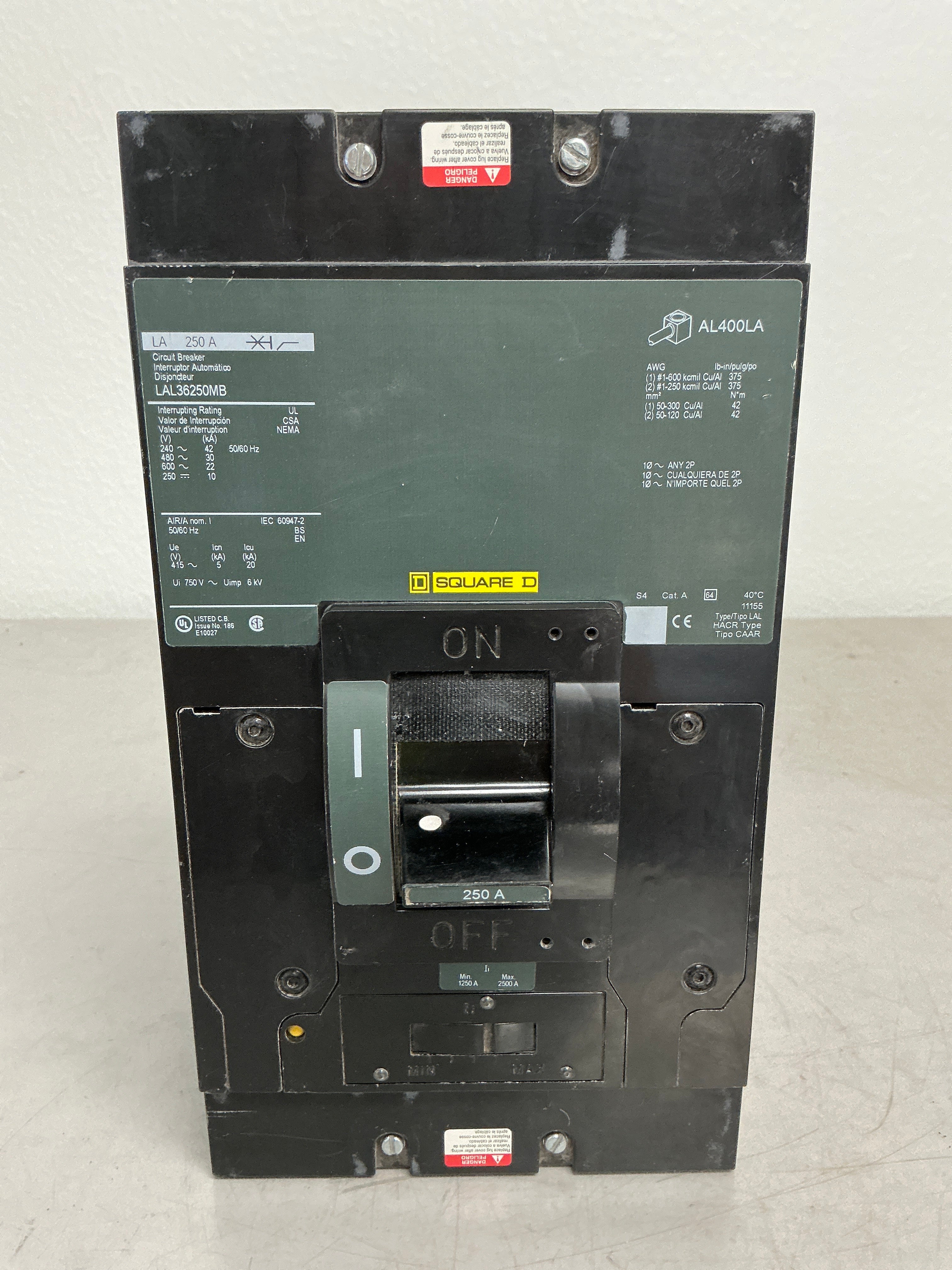 Used LAL36250MB 3 Poles, 250 Amps