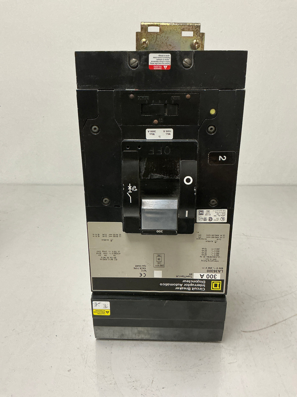 Used Square D LA36300 3 Pole, 300 Amps, 600 Volts Circuit Breaker