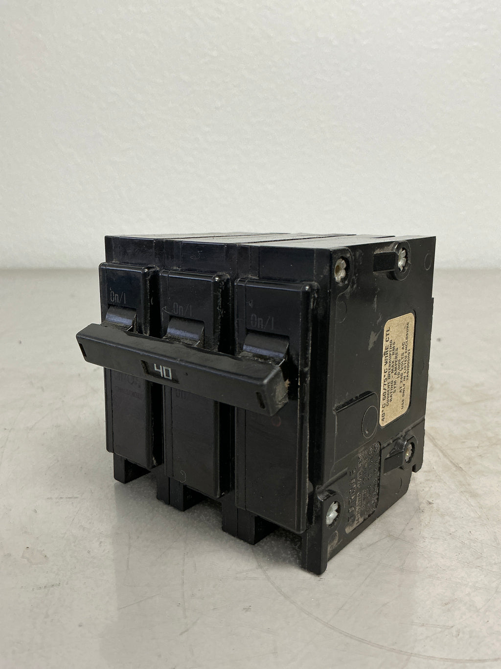 Used BR340 3 Pole, 40 Amps, 240 Volts Circuit Breaker