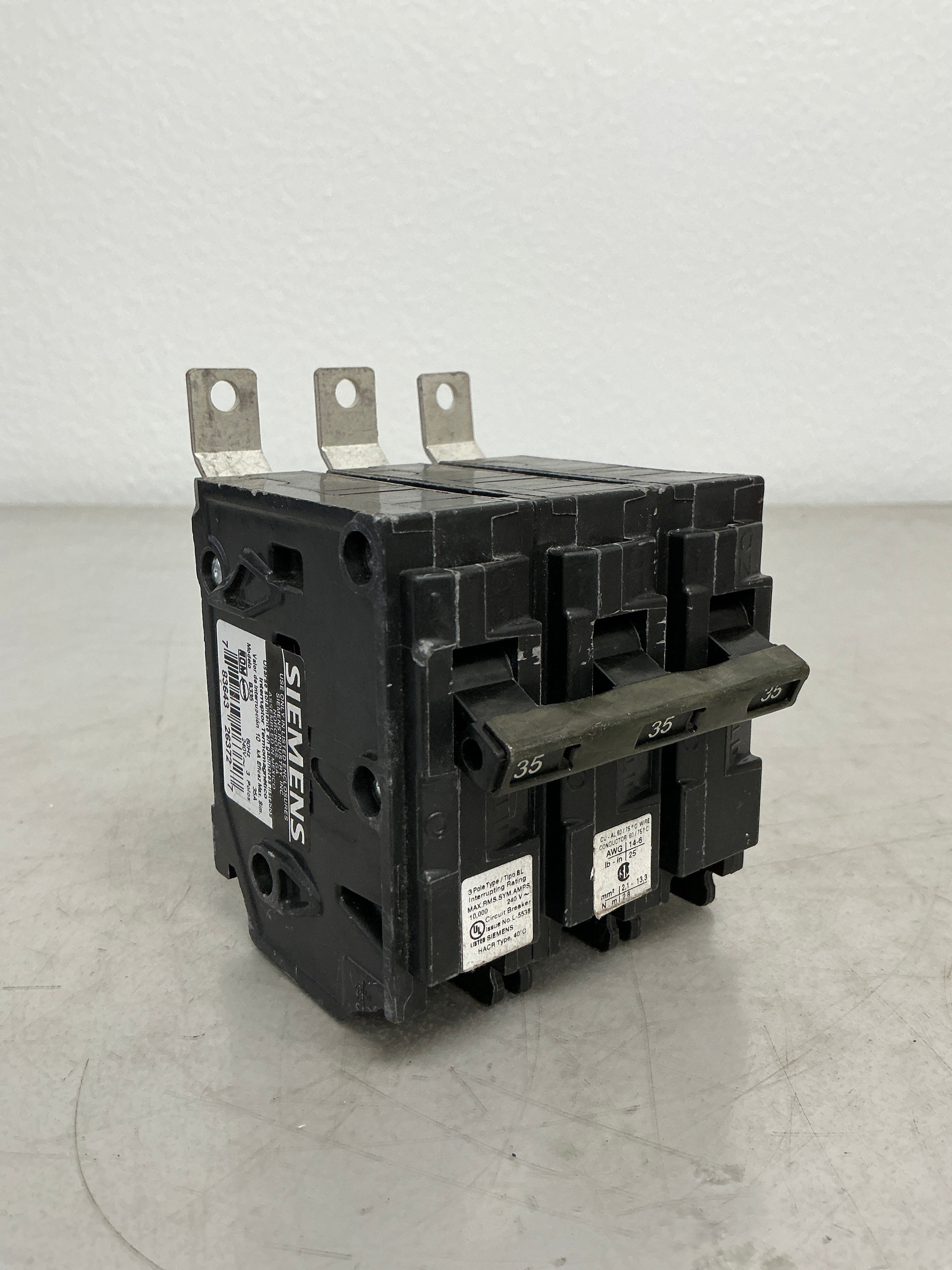 Used Siemens B335 3 Pole, 35 Amps, 240 Volts