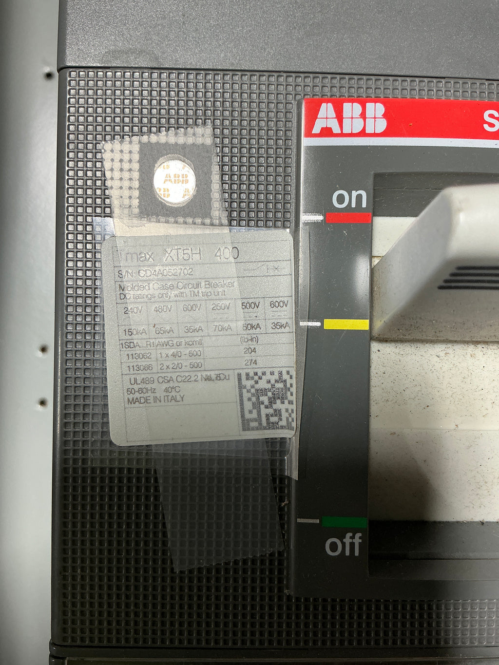 New ABB XT5HU330ABFF000XXX 400 Amps Enclosure XT5ENCL400S