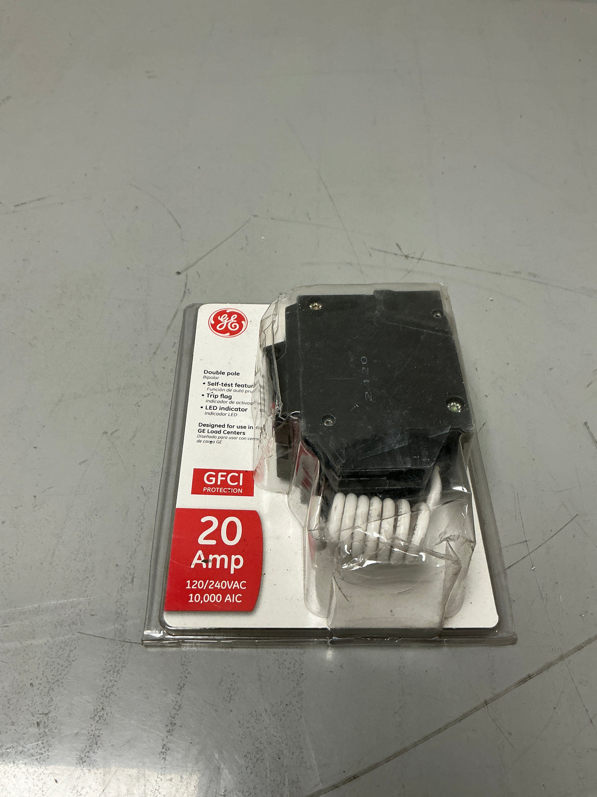 New GE THQL2120GFTP 2 Pole, 20 Amps, 120 Volts, Circuit Breaker