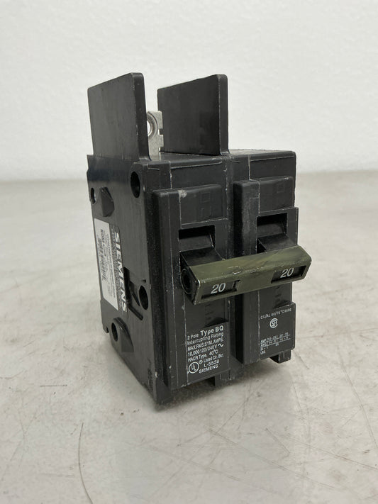 Used Siemens BQ2B020 2 Pole, 20 Amps, 240 Volts