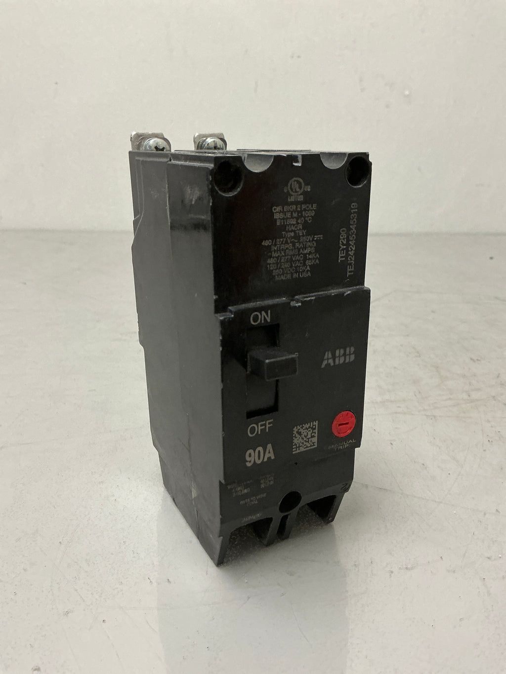 Used ABB TEY290 2 Pole, 90 Amps, 480 Volts Circuit Breaker