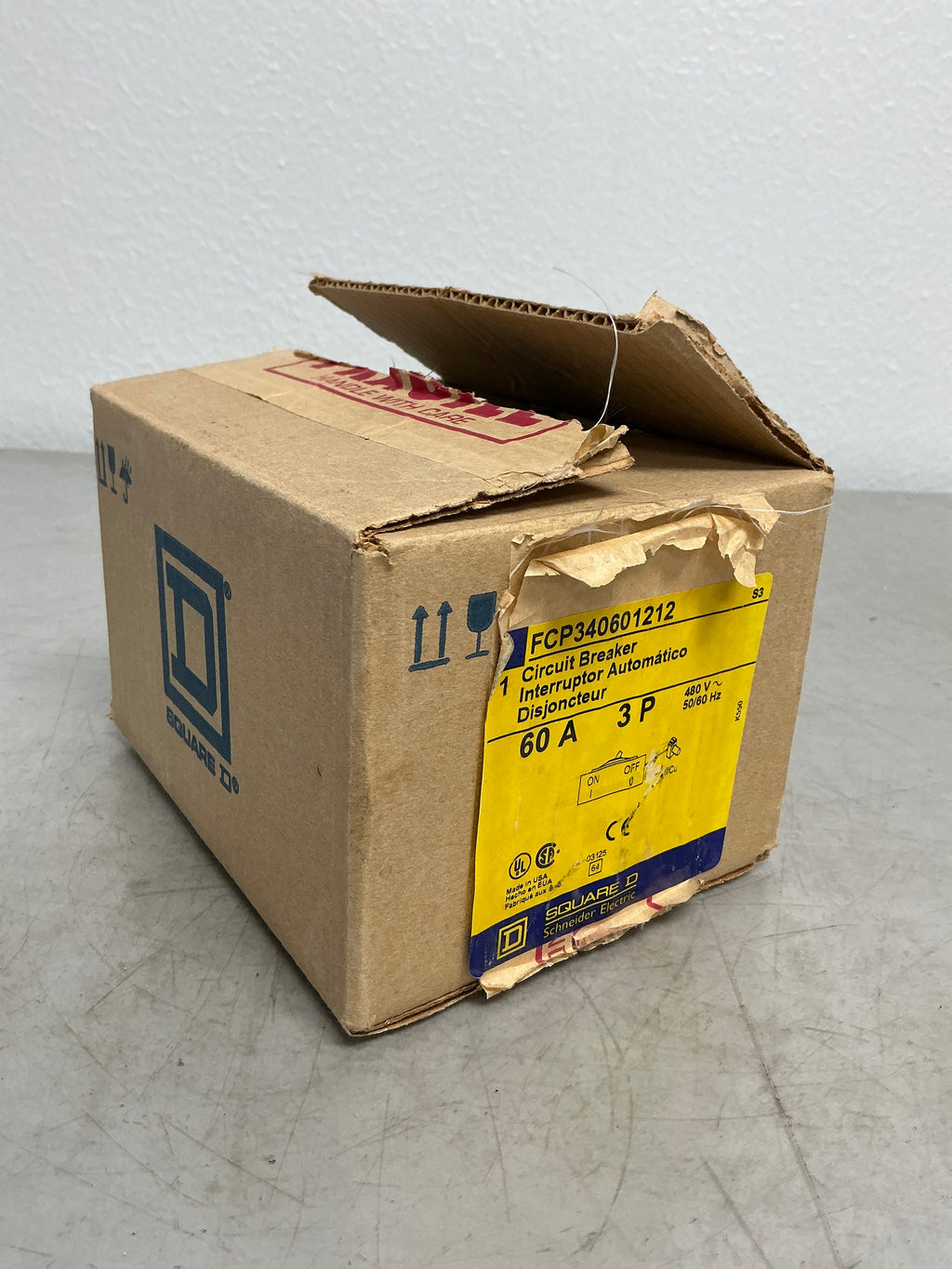 New Square D FCP340601212 3 Pole, 60 Amps, 480 Volts Circuit Breaker