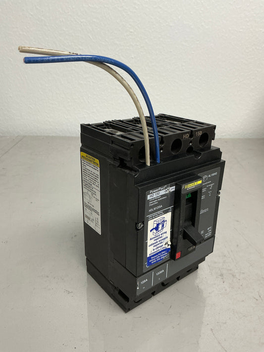 Used Square D HDL36125SA 3 Pole, 125 Amps, 600 Volts