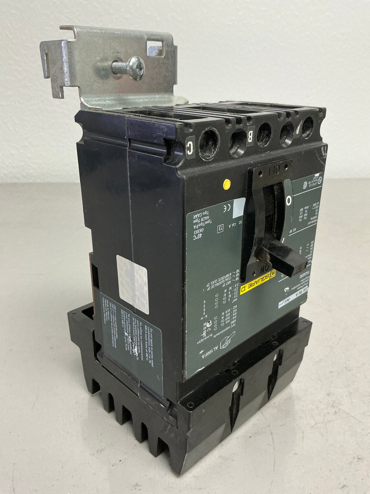 Used Square D FA34090 3 Pole, 90 Amps, 480 Volts
