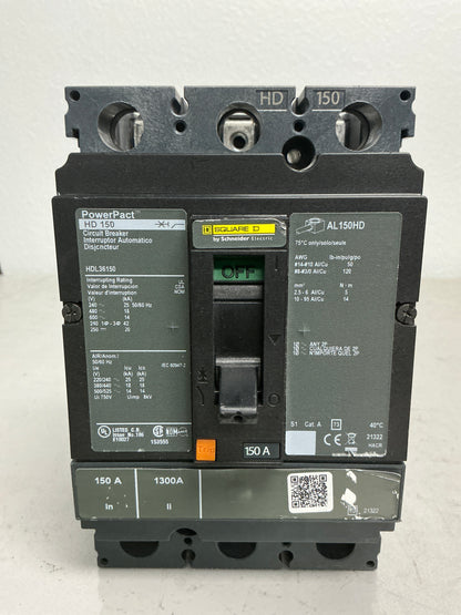Used Square D HDL36150 3 Pole, 150 Amps
