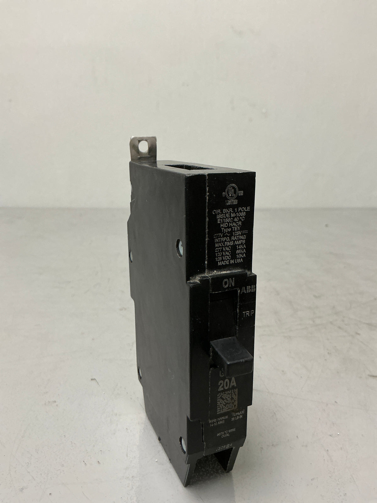 Used ABB TEY120 1 Pole, 20 Amps, 120 Volts Circuit Breaker