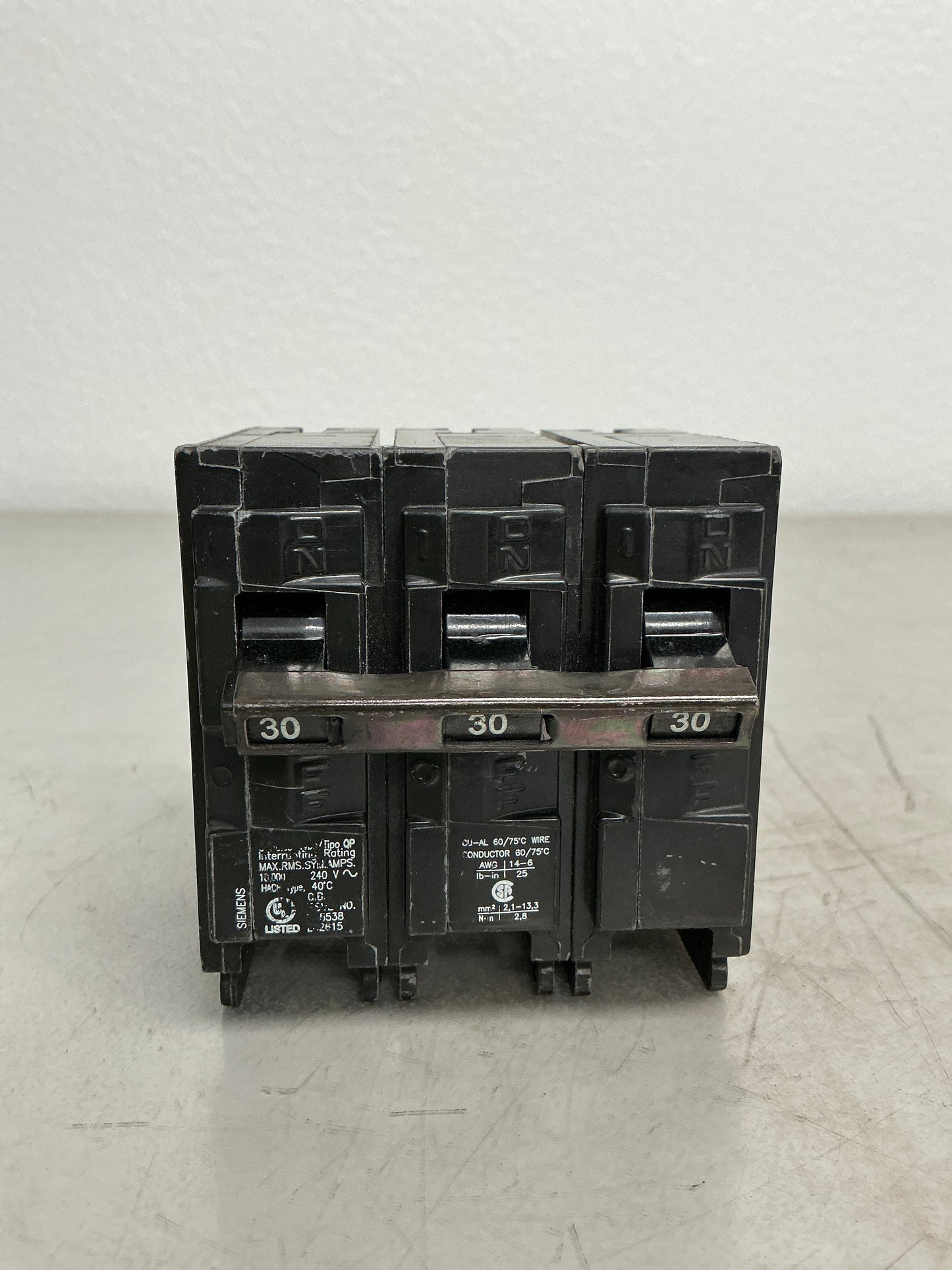 Used Siemens Q330 3 Pole, 30 Amps, 240 Volts