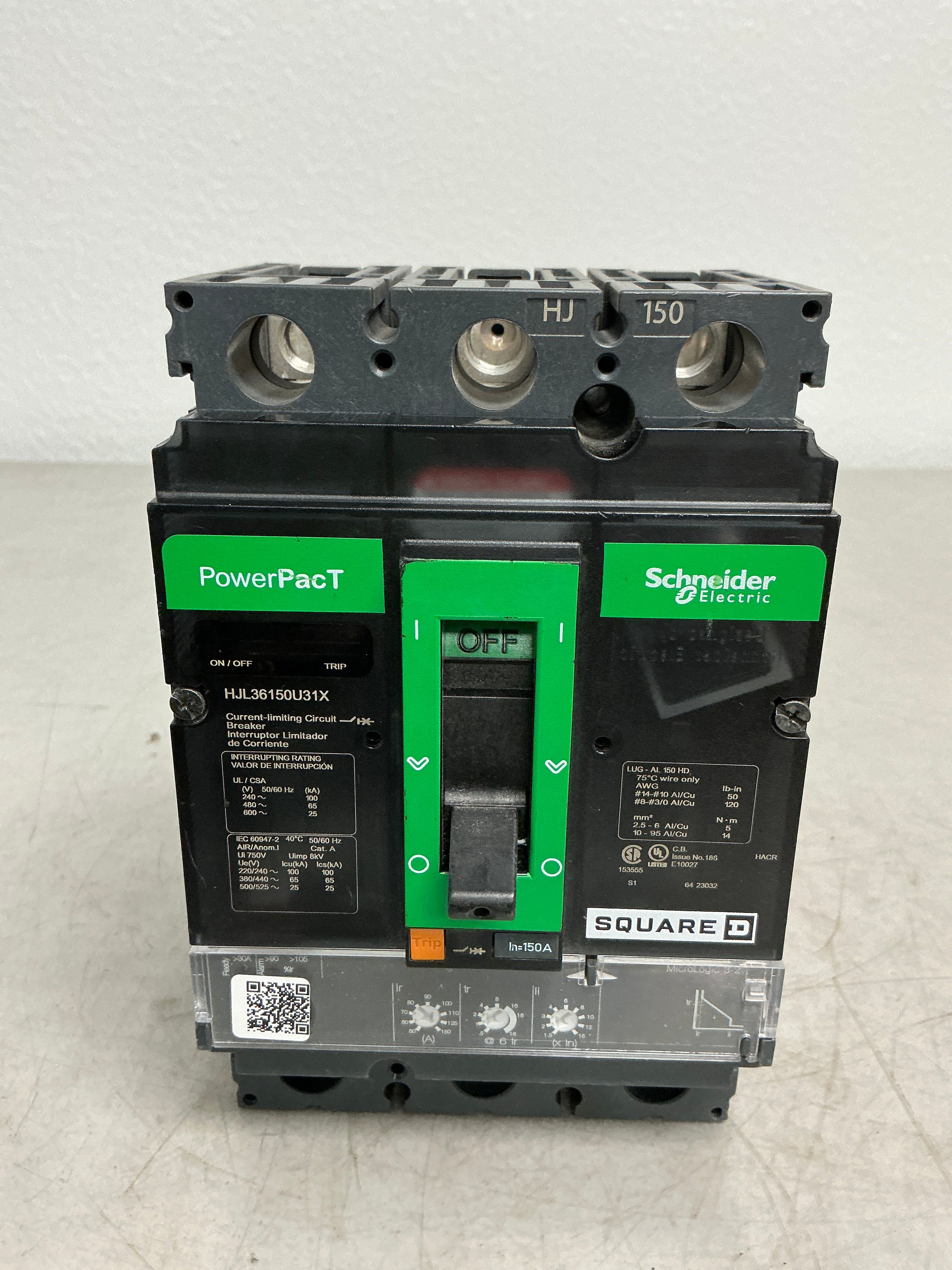 New Square D HJL36150U31X 3 Pole, 150 Amps Circuit Breaker