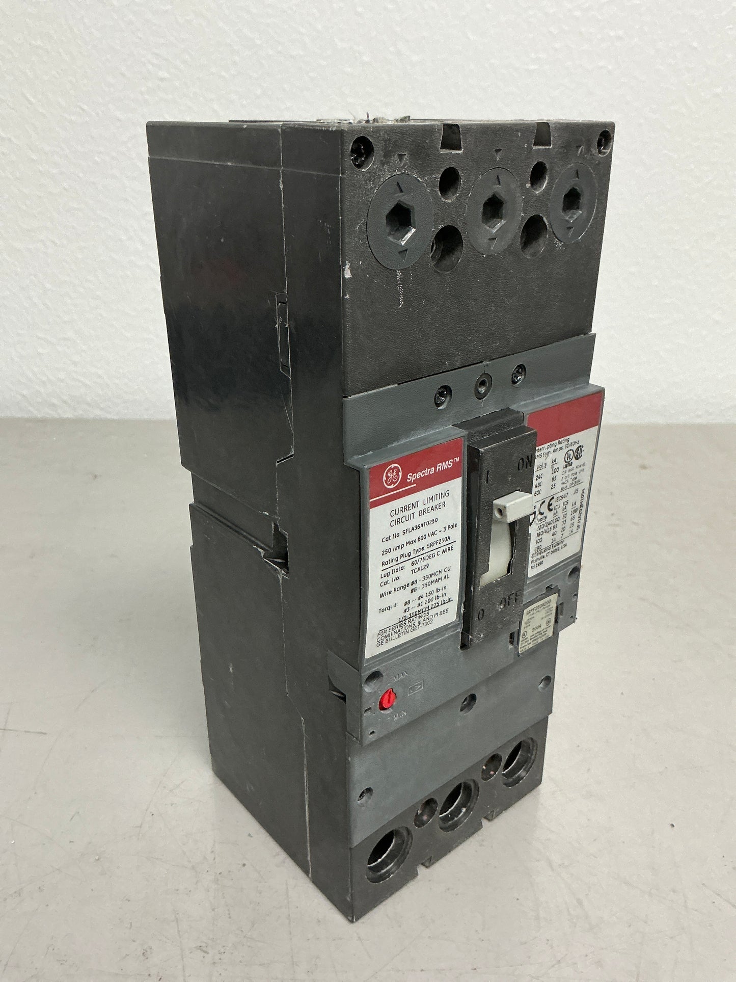 Used SFLA36AT0250 3 Pole, 250 Amps, 600 Volts