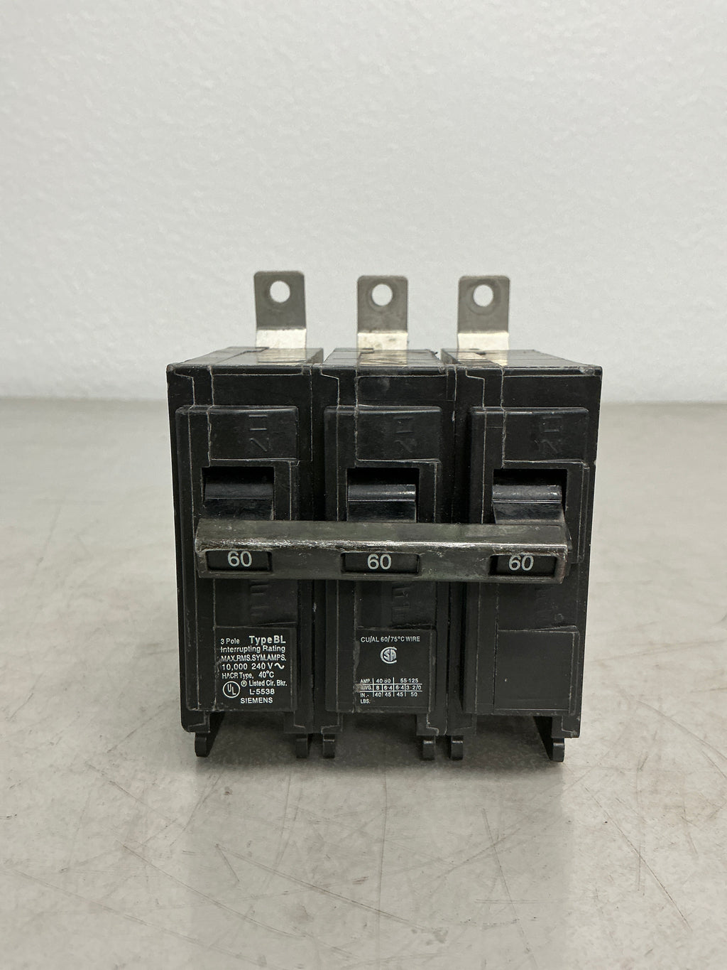 Used Siemens B360 3 Pole, 60 Amps, 240 Volts