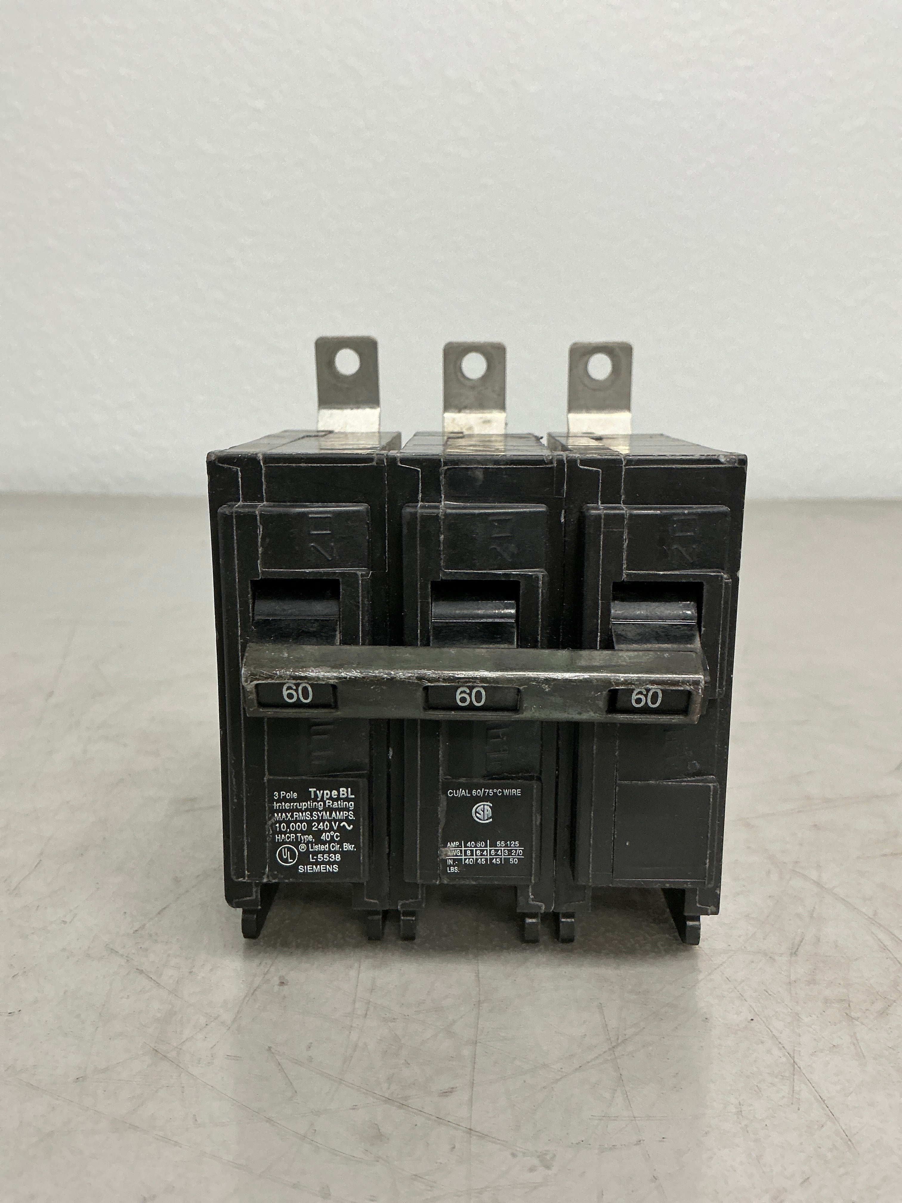 Used Siemens B360 3 Pole, 60 Amps, 240 Volts