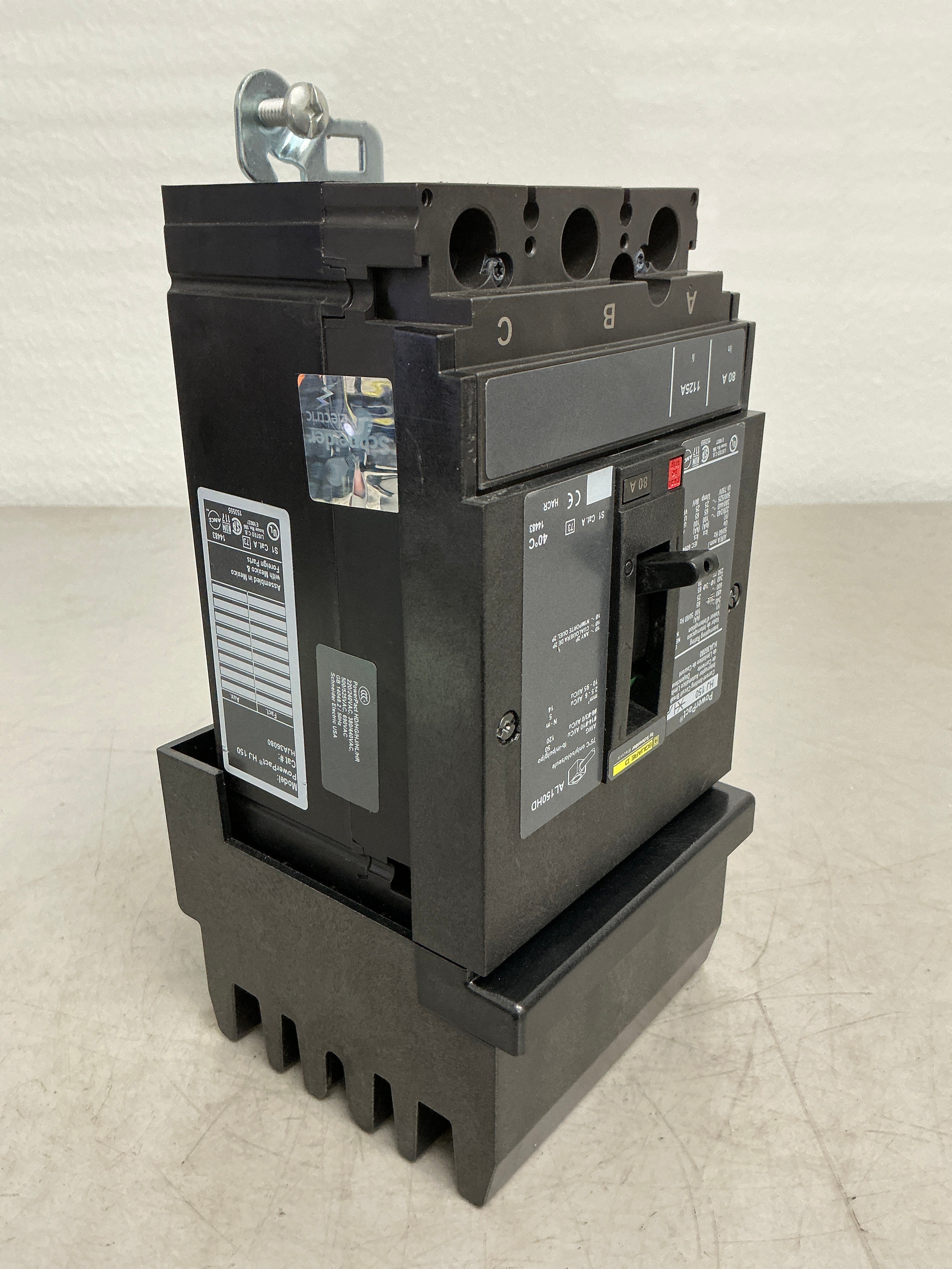 Used Square D HJA36080 3 Pole, 80 Amps, 600 Volts Circuit Breaker