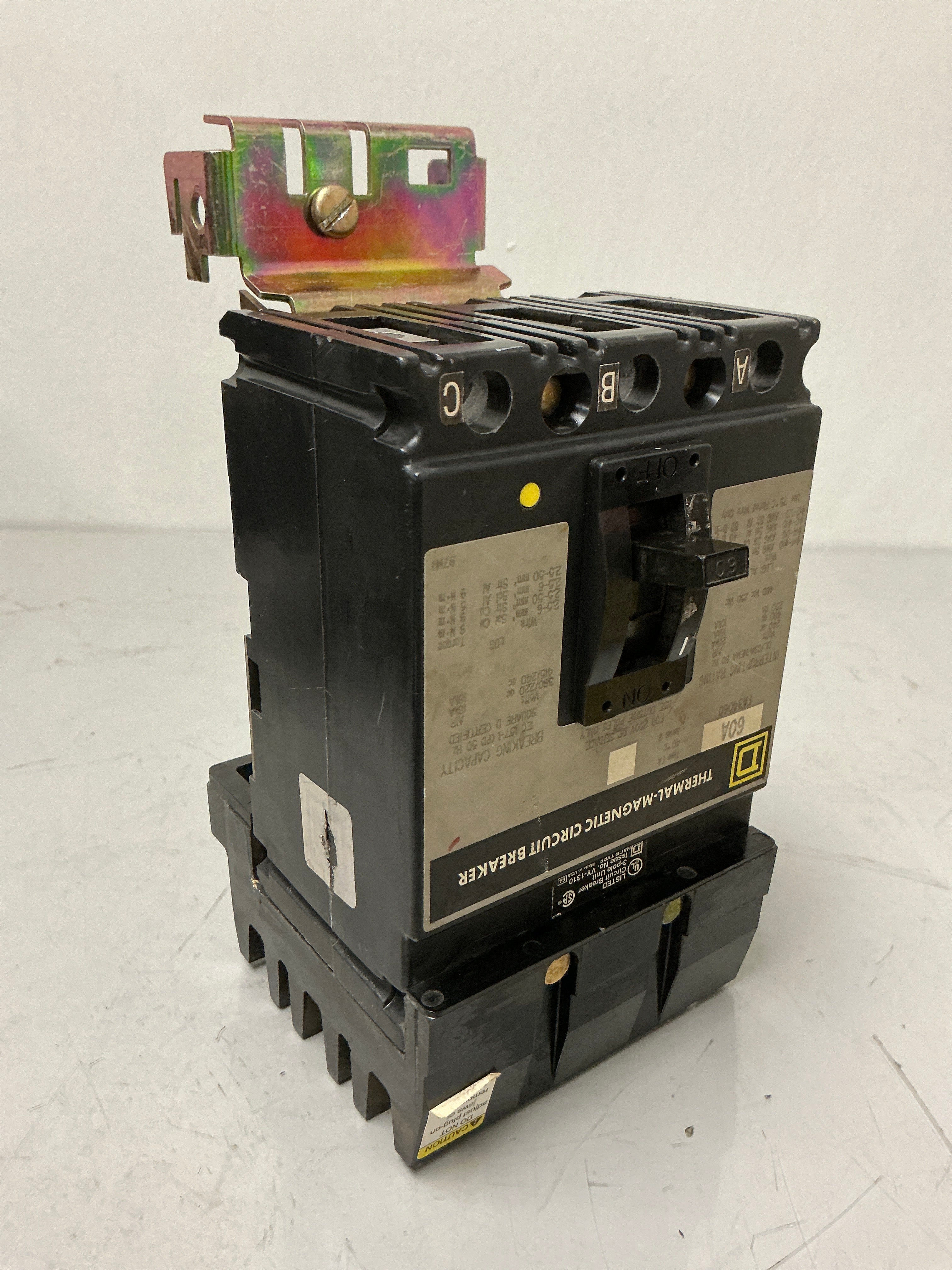 Used Square D FA34060 3 Pole, 60 Amps, 600 Volts Circuit Breaker