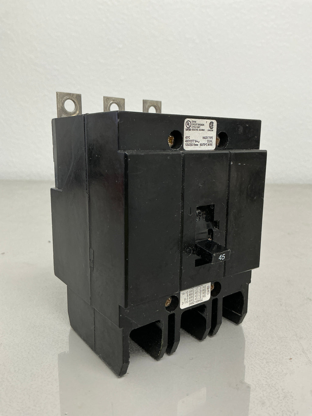 Used GHB3045 3 Pole, 45 Amps, 480 Volts