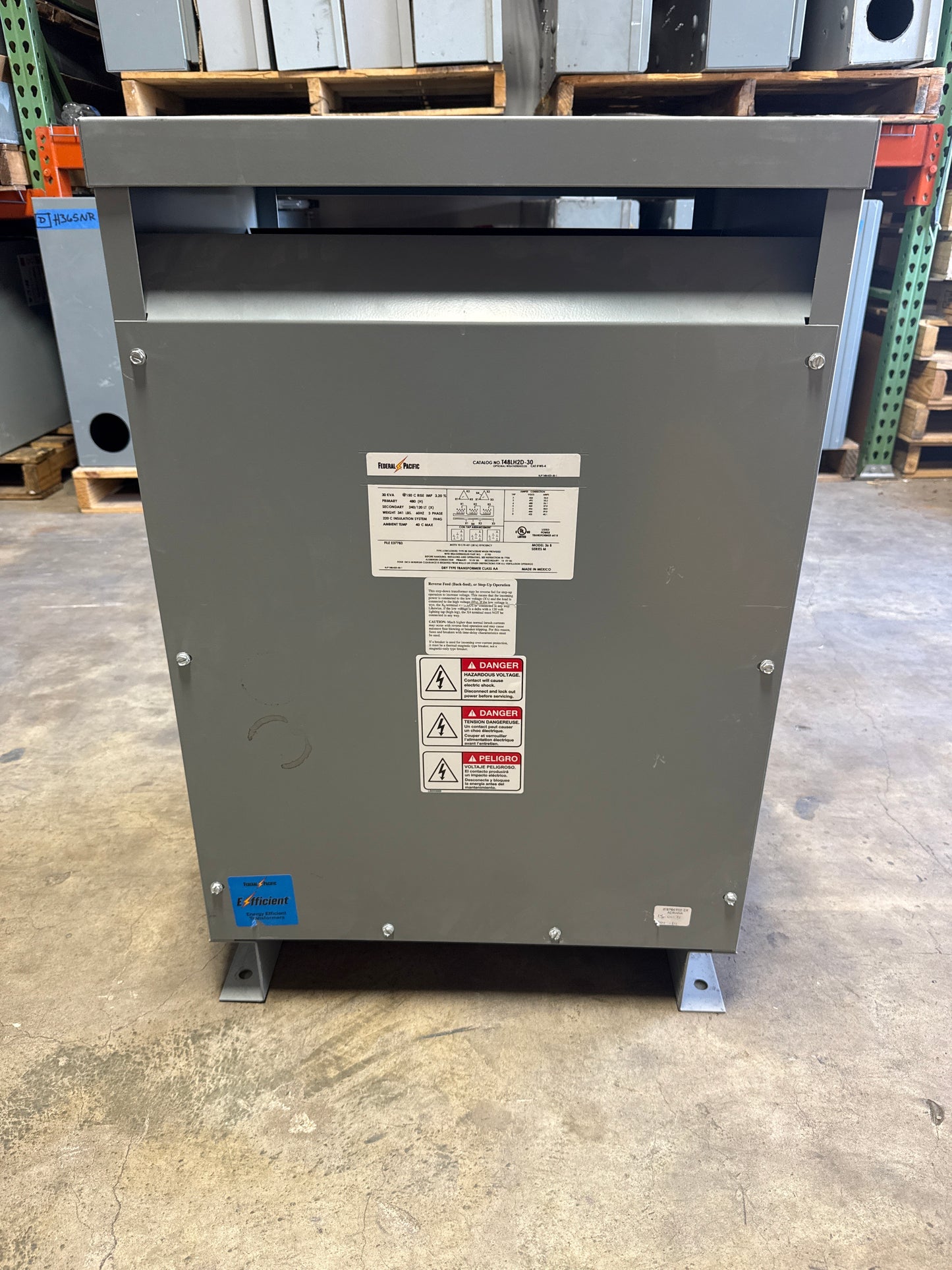 30 KVA Transformer, Primary 480, Seconday 240/120 Volt 3 Phase (item#t7)