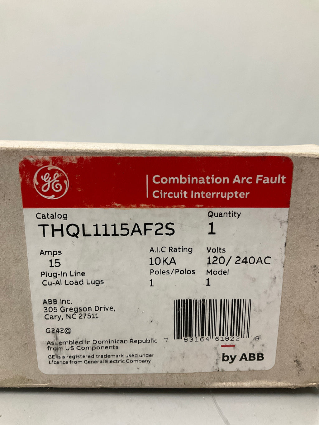 New THQL1115AF2S 1 Pole, 15 Amps, 120 Volts Circuit Breaker