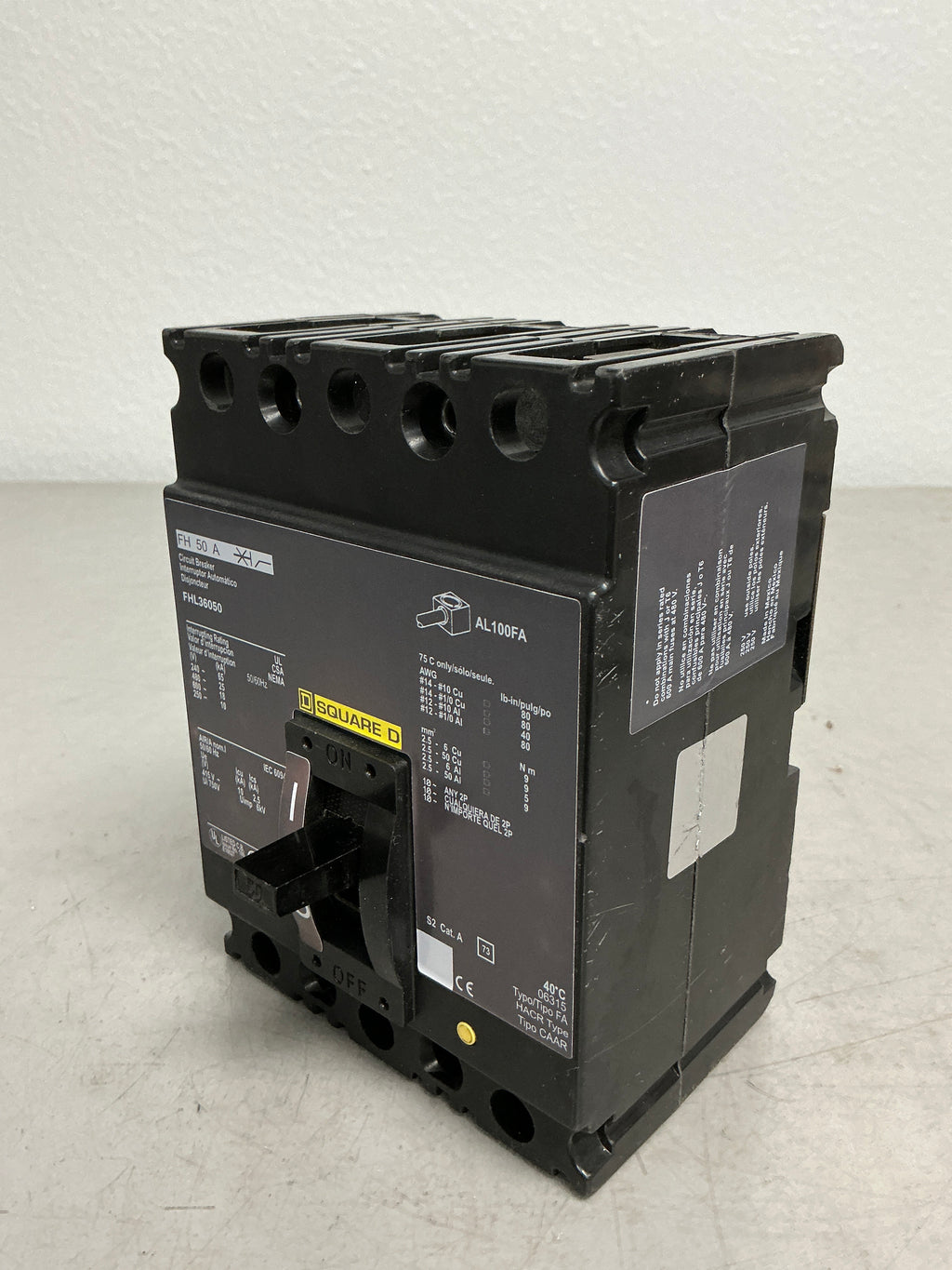 New Square D FHL36050 3 Pole, 50 Amps Circuit Breaker