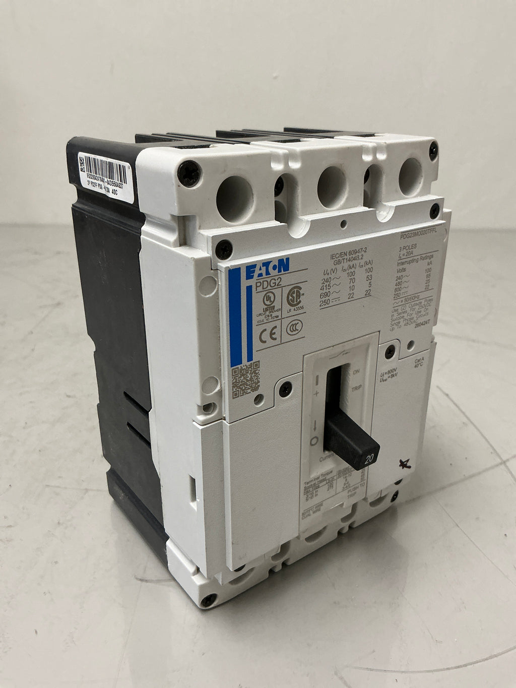New Eaton PDG23M0020TFFL 3 Pole, 20 Amps, Circuit Breaker