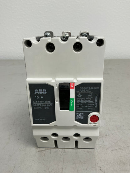 New ABB TEYL3015B 3 Pole, 15 Amps, 480 Volts