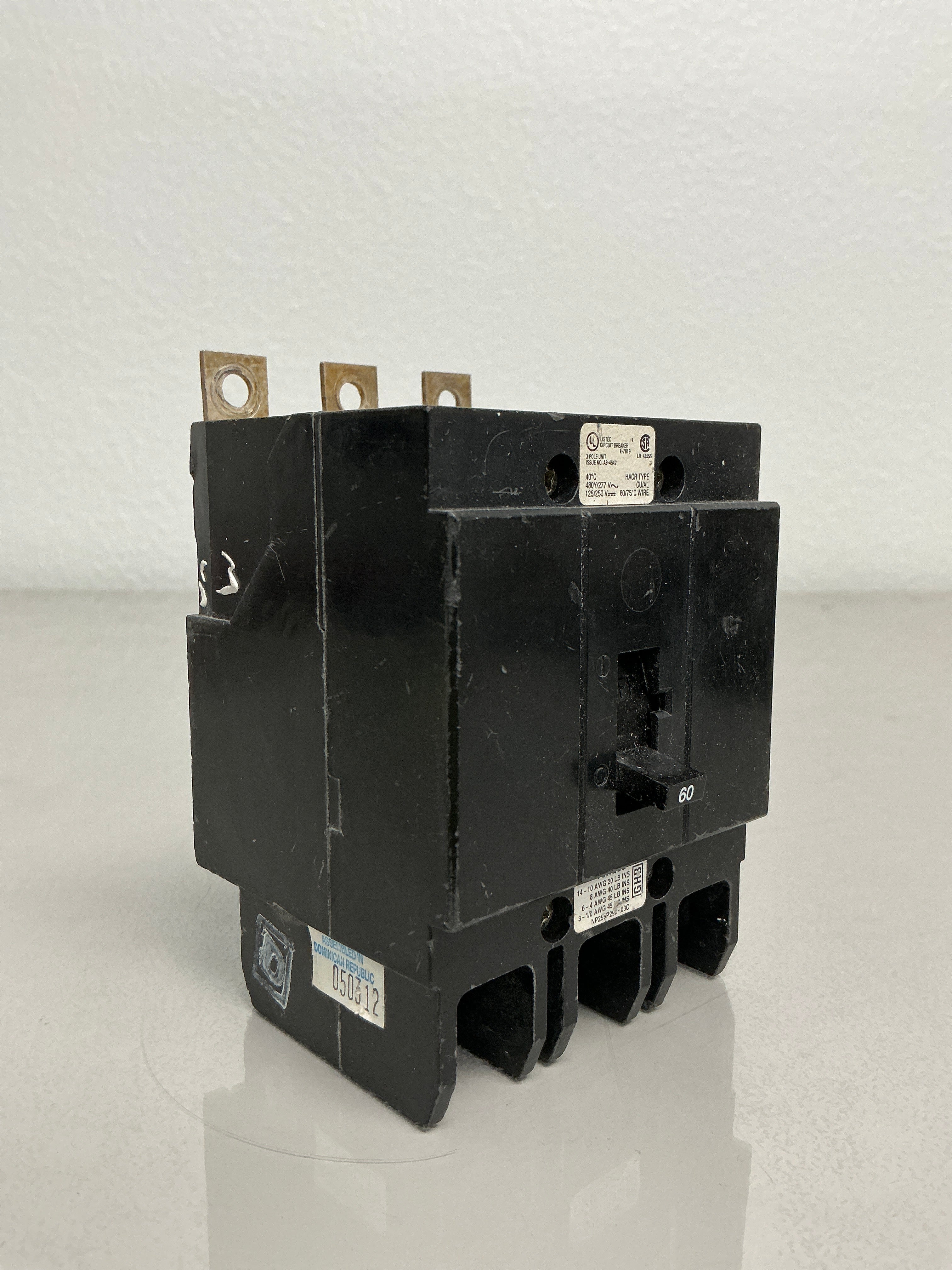 Used GHB3060 3 Pole, 60 Amps, 480 Volts