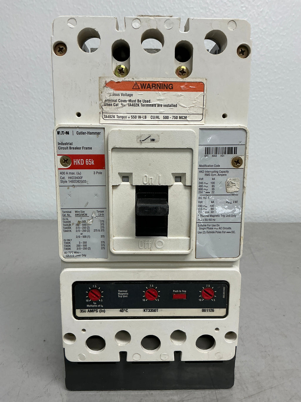 New HKD3350 3 Pole, 350 Amps