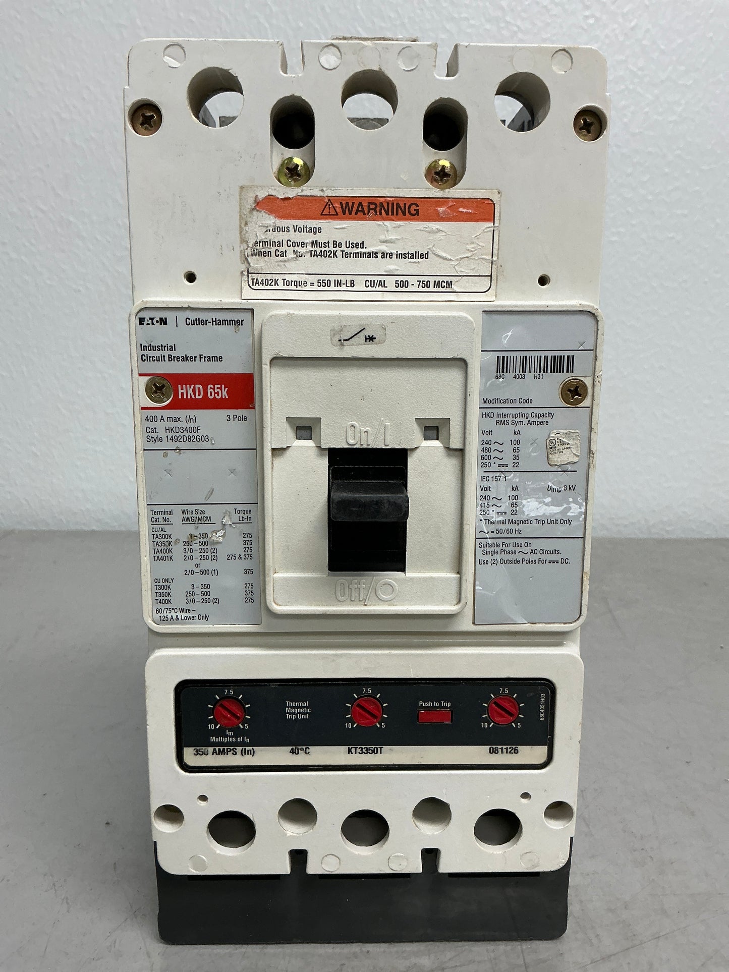 New HKD3350 3 Pole, 350 Amps