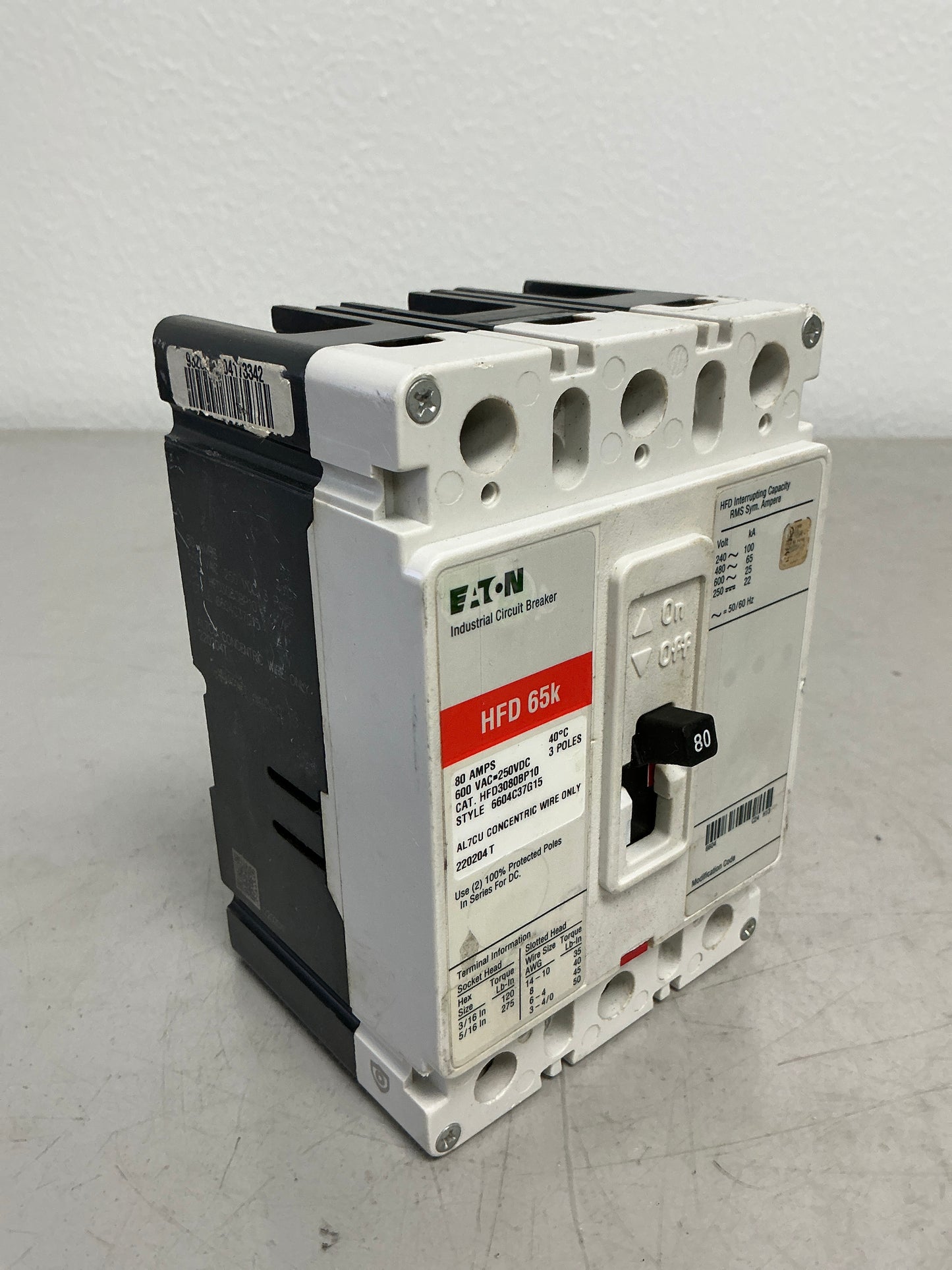 *CHIPPED* Used HFD3080BP10 3 Poles, 80 Amps, 600 Volts