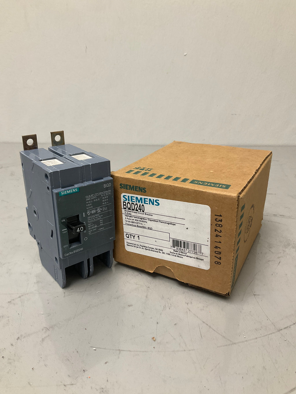New Siemens BQD240 2 Pole, 40 Amps, 480 Volts Circuit Breaker