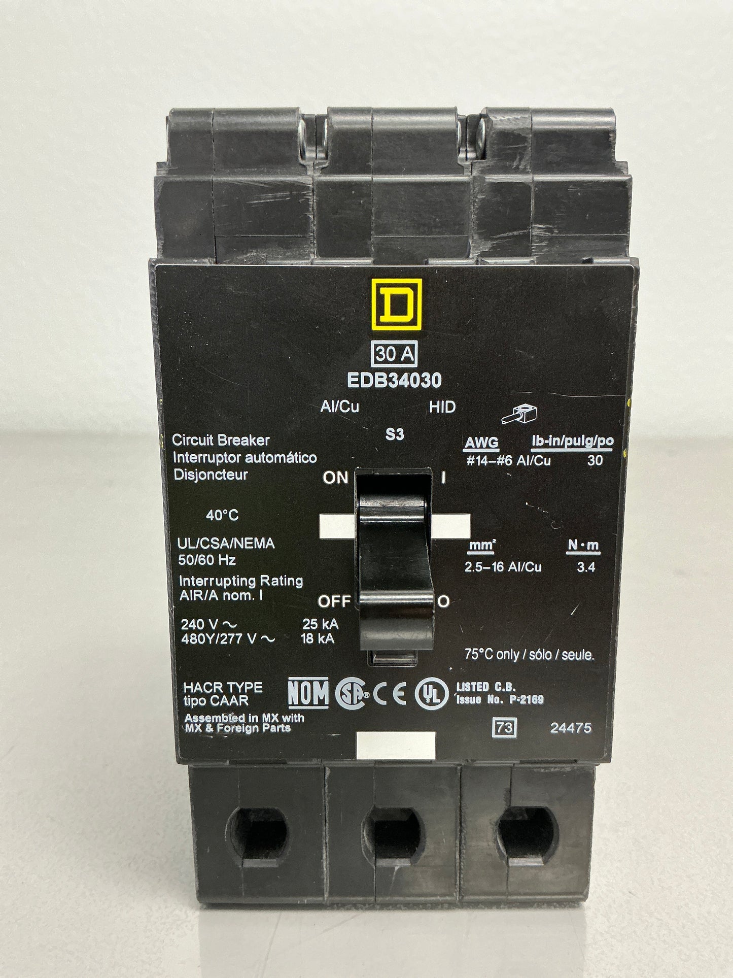 New EDB34030 3 Pole, 30 Amps, 480/277 Volts