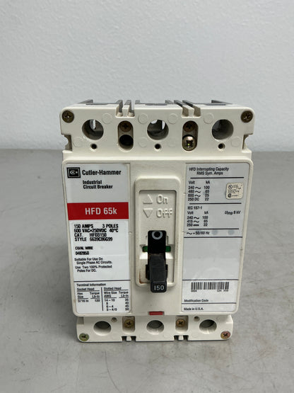 Used HFD3150 3 Pole, 150 Amps, 480 Volts