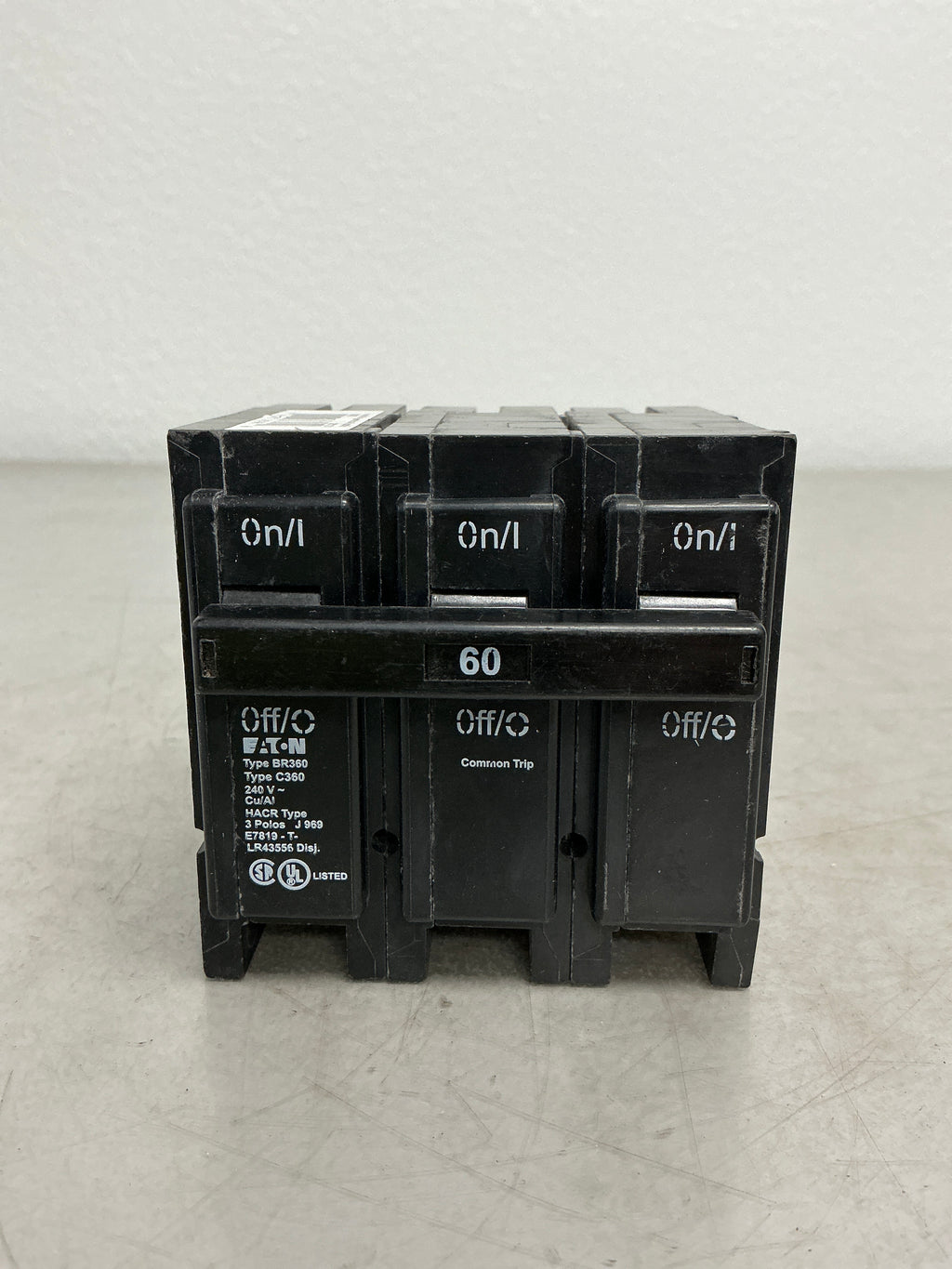 Used Eaton BR360 3 Pole, 60 Amps, 240 Volts
