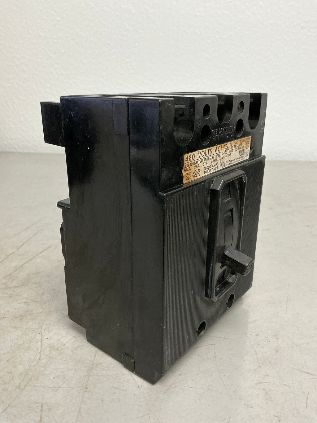 *CHIPPED* Used EH3-B100 3 Pole, 100 Amps, 480 Volts Circuit Breaker