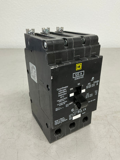 Used Square D EDB34125 3 Pole, 125 Amps, 480 Volts
