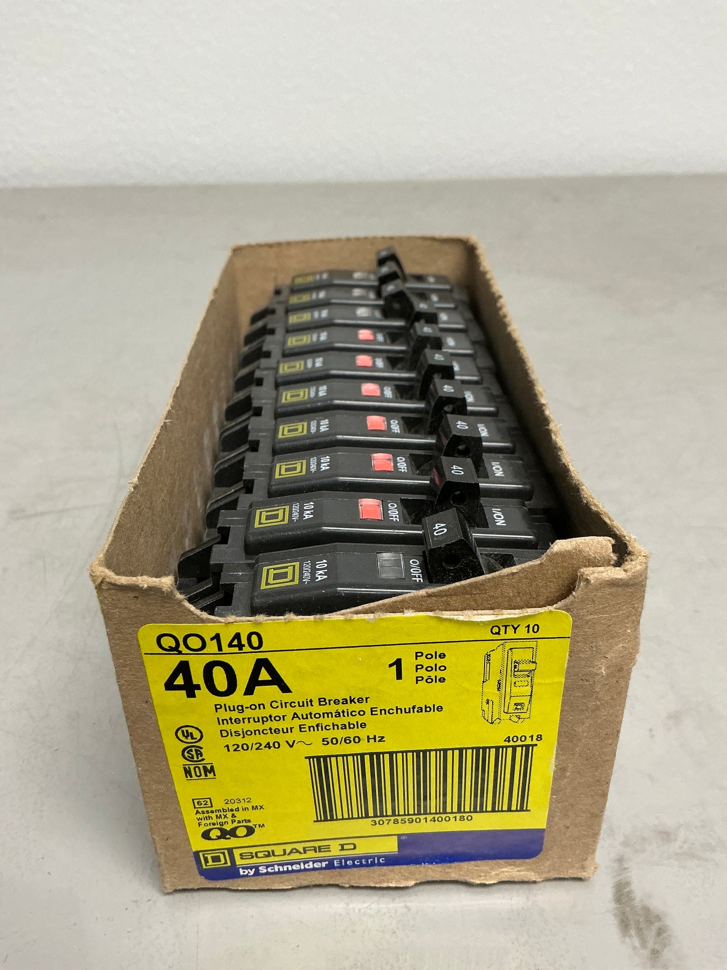 New Square D QO140 1 Pole, 40 Amps, 240 Volts