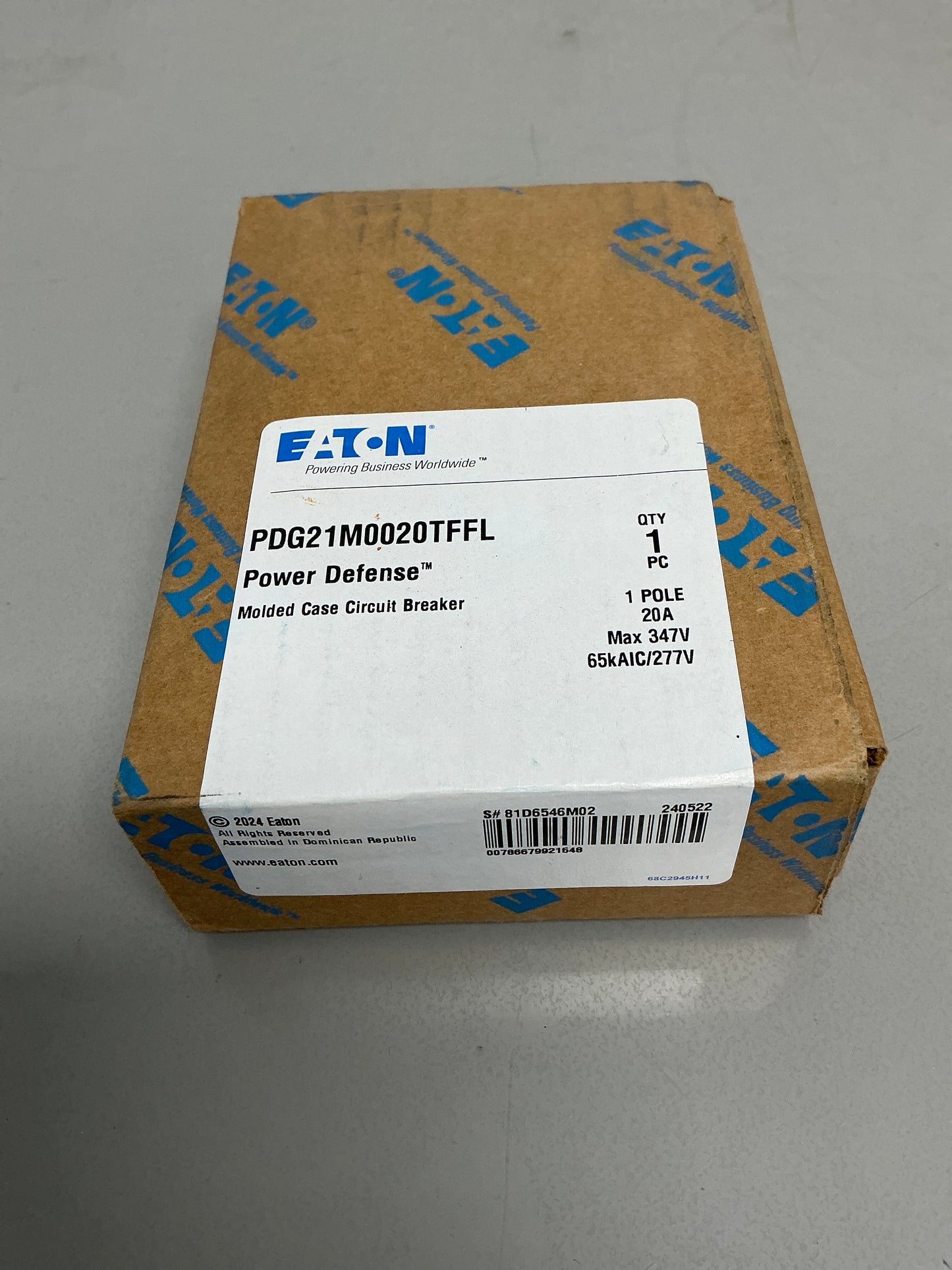 New PDG21M0020TFFL 1 Pole, 20 Amps, 277 Volts