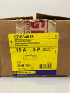 New Square D EDB34015 3 Pole, 15 Amps, 480 Volts Circuit Breaker