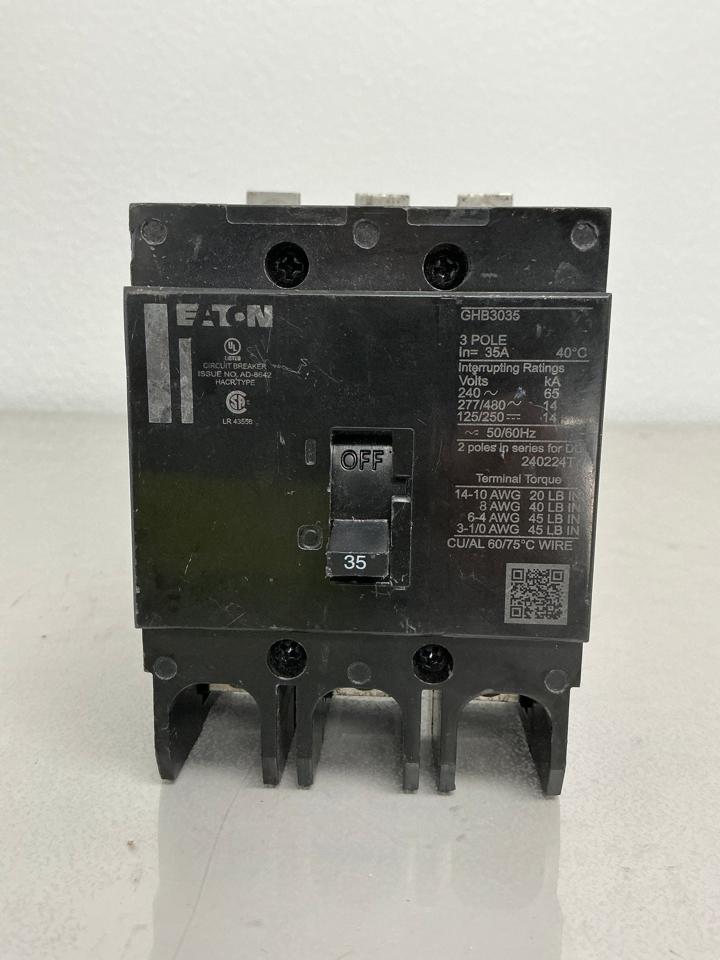 Used GHB3035 3 Pole, 35 Amps, 480 Volts