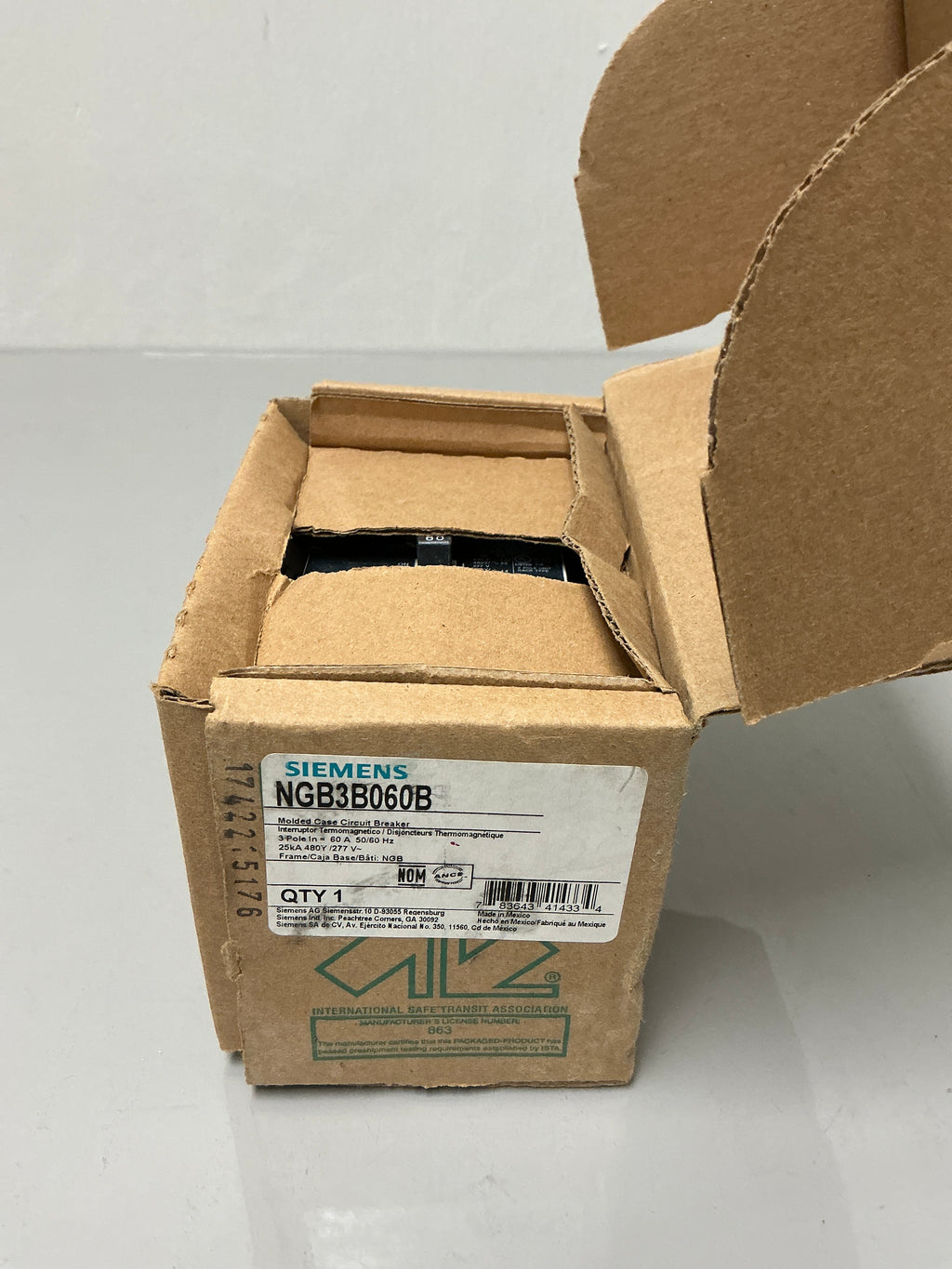New Siemens NGB3B060B 3 Pole, 60 Amps, 480 Volts Circuit Breaker