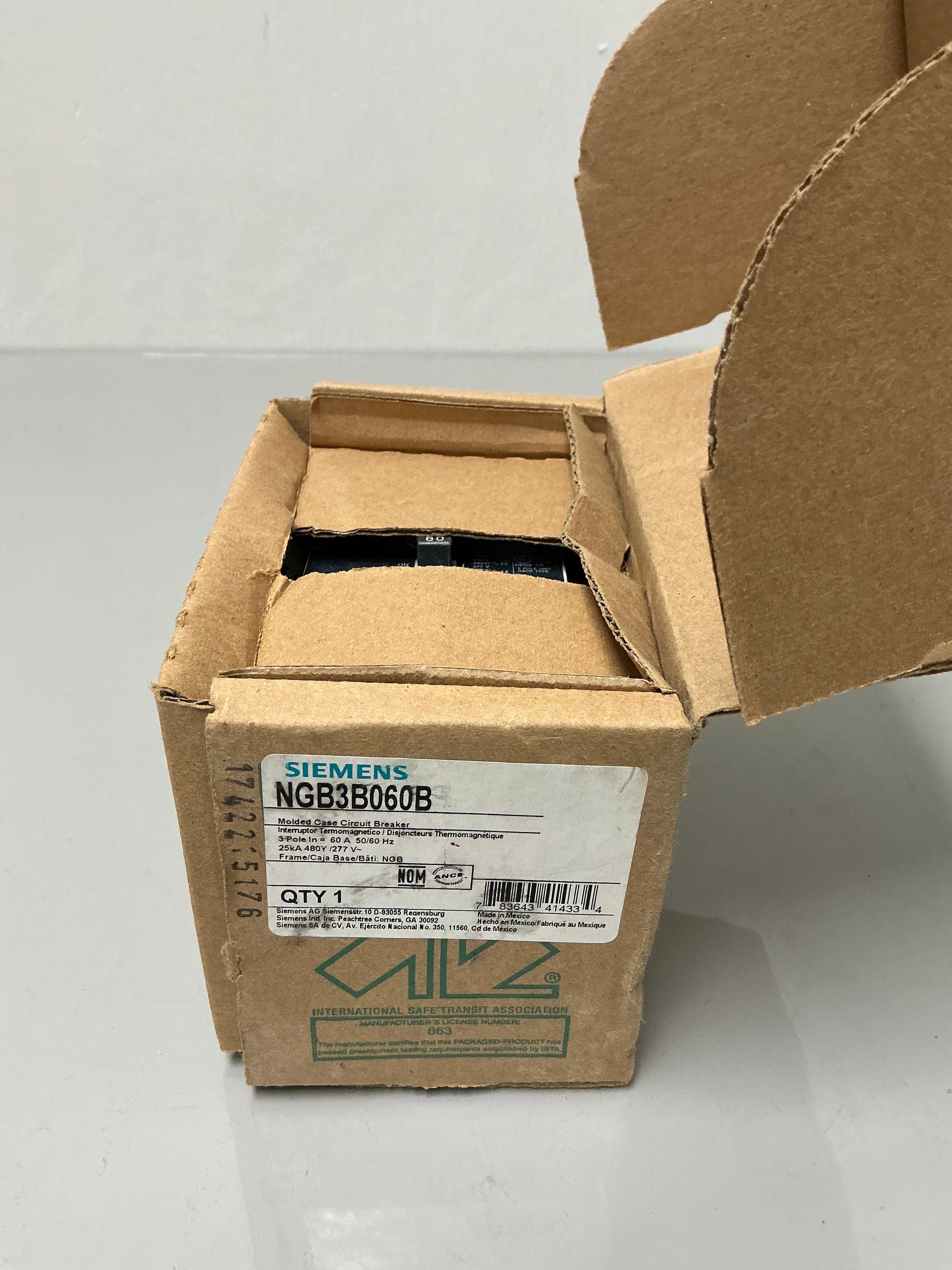 New Siemens NGB3B060B 3 Pole, 60 Amps, 480 Volts Circuit Breaker
