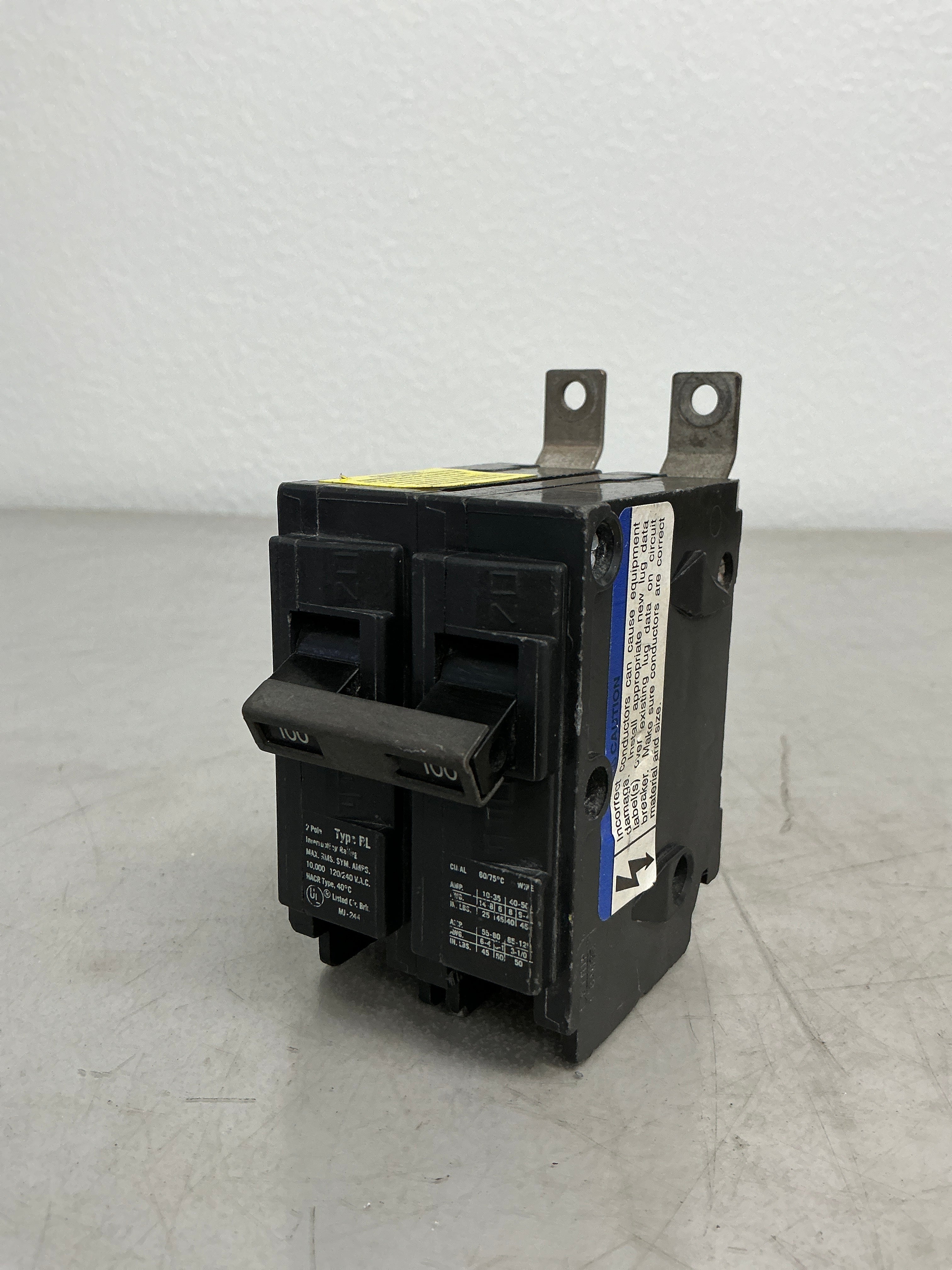 Used B2100 2 Pole, 100 Amps, 240 Volts Circuit Breaker