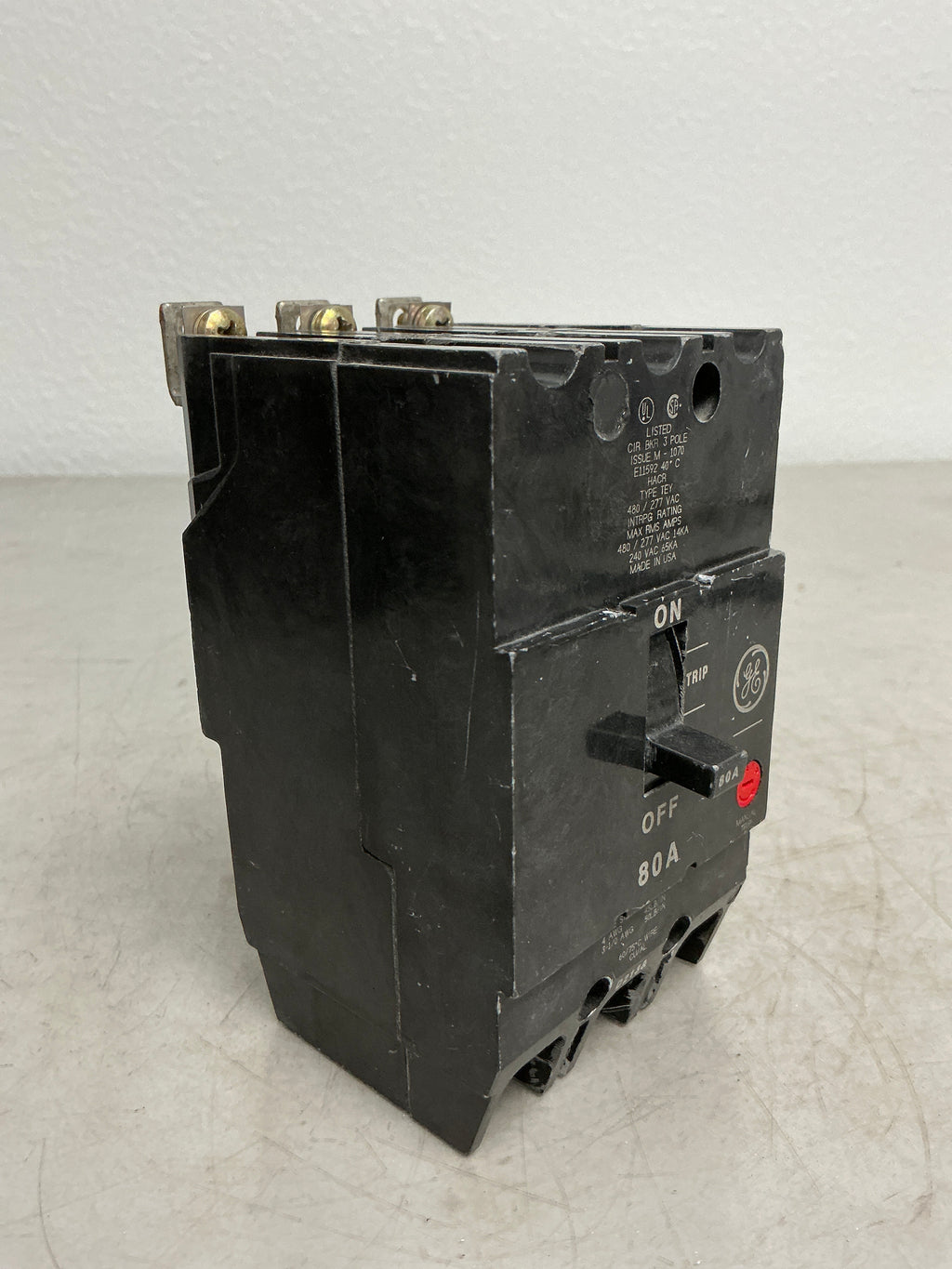 Used TEY380 3 Pole, 80 Amps, 480 Volts Circuit Breaker